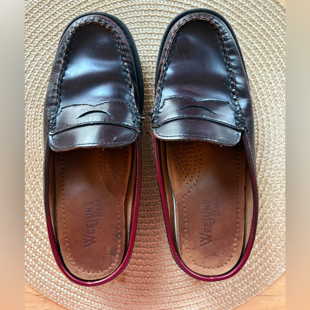 Weejuns Bass Peggy Slip On Mule Loafer Flats Burgundy Women 5 - Picture 14 of 14